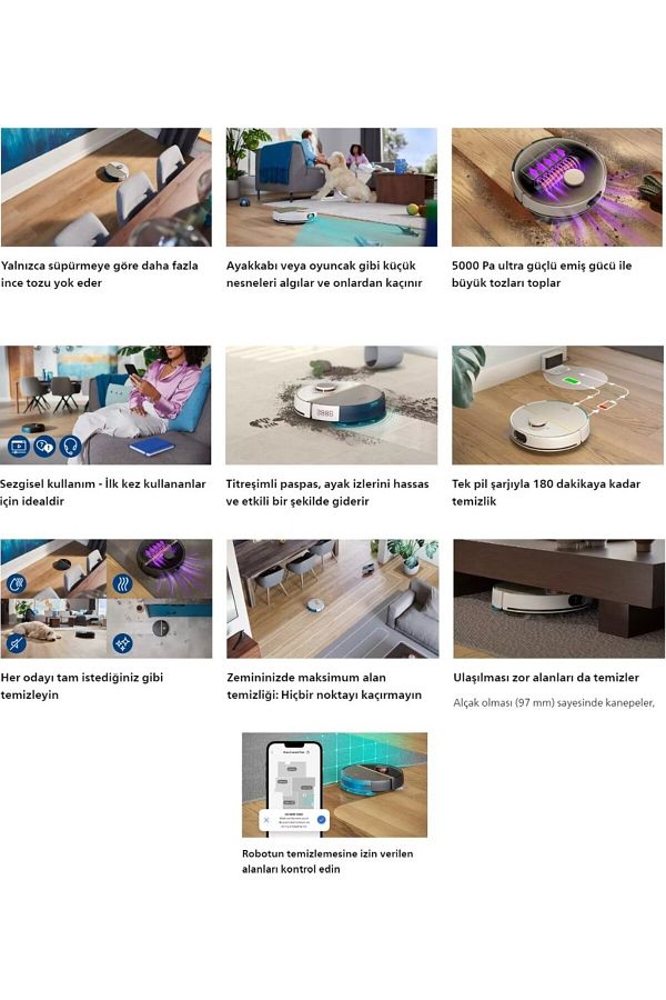 Philips Premium Vaccum Aqua Islak ve Kuru 7000 Serisi ,sezgisel Kullanım Akıllı Kontrol 5000 Pa Emiş GÜCÜ - Görsel 6