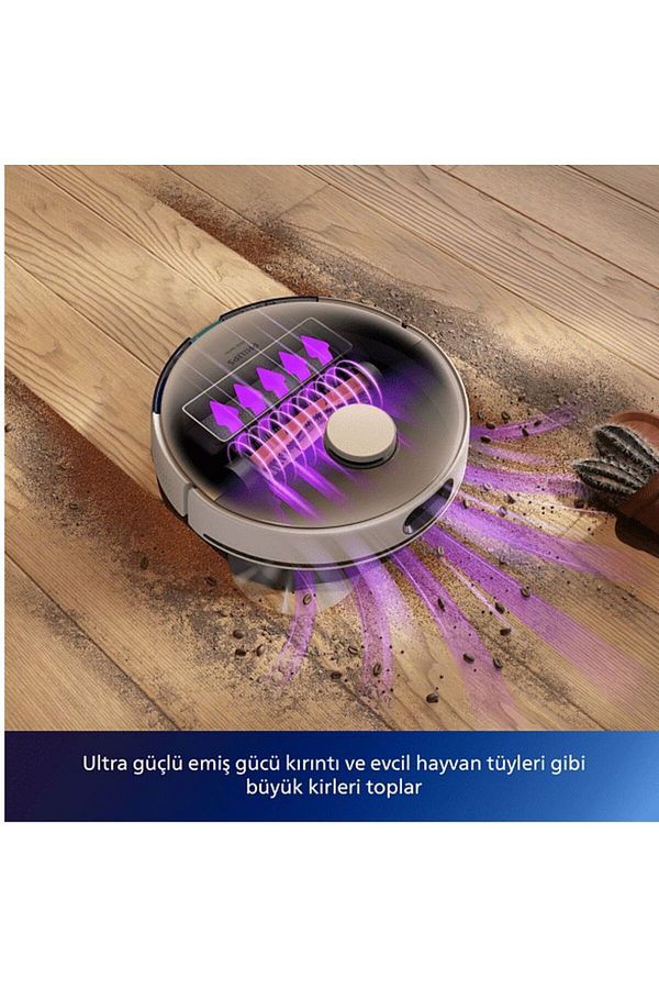 Philips En Hızlı 5000 Pa  Emiş Gücü,7000 Serisi Islak Kuru Otomatik Boşaltma Akıllı İstasyonlu Robot Süpürge - Görsel 5