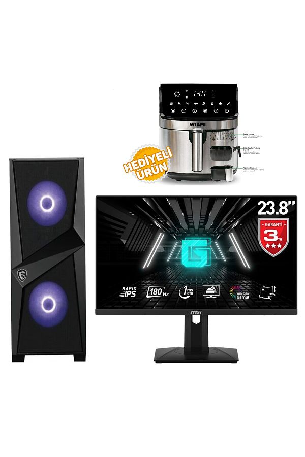 MSI Mag Forge I7-14700 64GB 2tb SSD 16GB RTX4070 Tı W10Pro Pc 23.8" G244PF E2 Monitör Airfryer Hediyeli