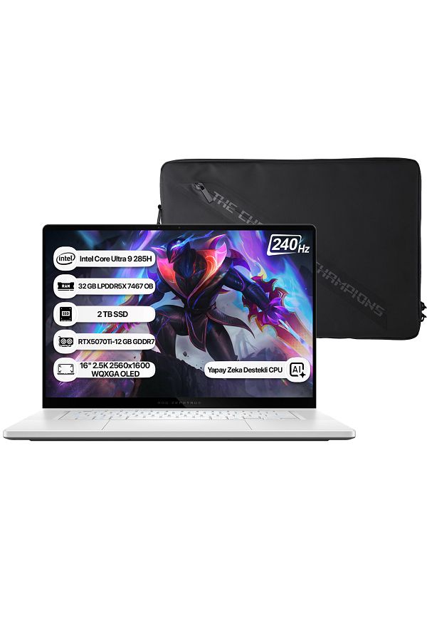 ASUS Rog Zephyrus G16 GU605CR-QR204 Ultra9 285HX 32GB 2TB SSD RTX5070Ti-12GB Dos 16" 240Hz WQXGA