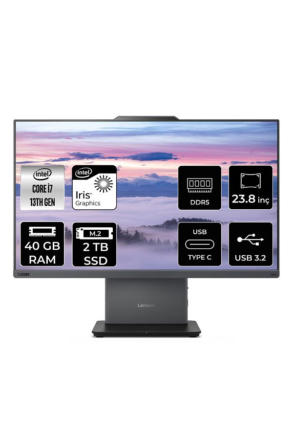 LENOVO ThinkCentre Neo 50a G5 i7 13620H 40GB DDR5 2TB SSD 23.8" FHD FDOS All in One & PER4 Bellek
