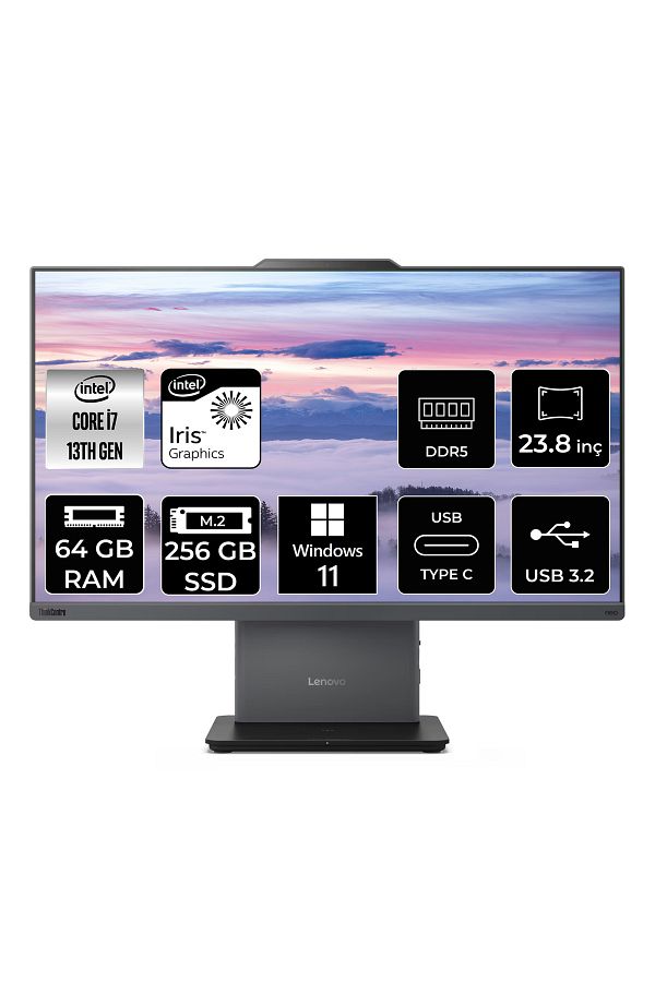 LENOVO ThinkCentre Neo 50a G5 i7 13620H 64GB DDR5 256GB SSD 23.8" FHD W11H All in One & PER4 Bellek