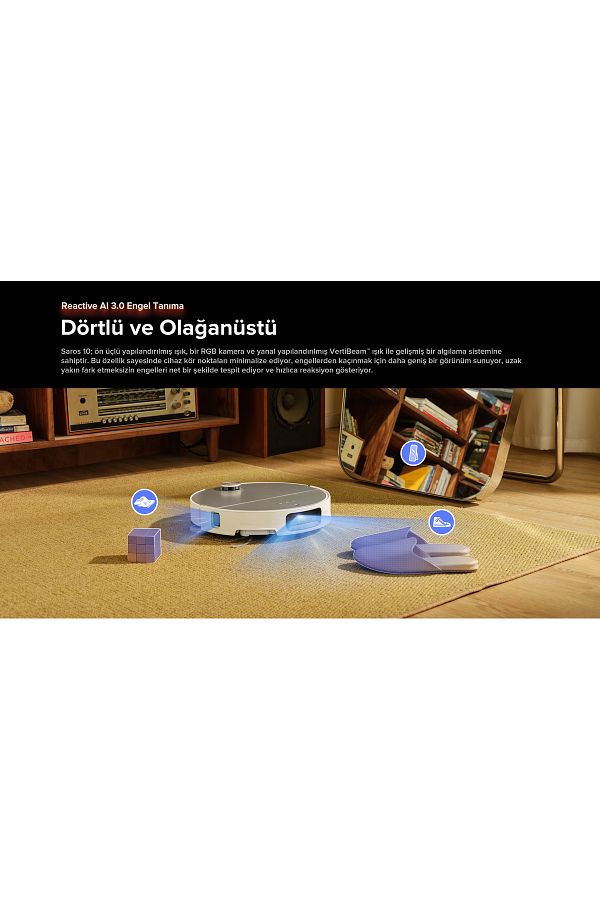 Roborock Saros 10 Akıllı Robot Süpürge Beyaz - Görsel 5