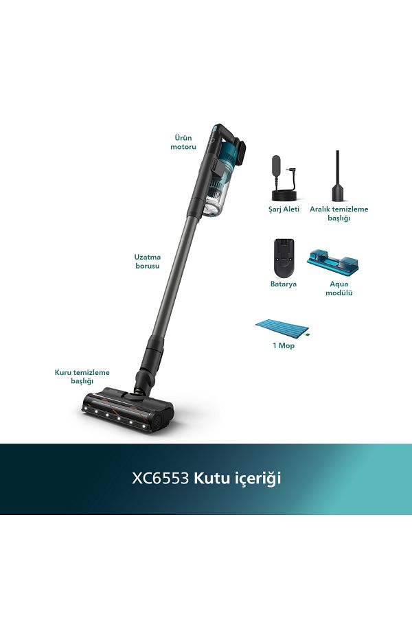 Philips 6000 Serisi Kablosuz Dikey Süpürge, XC6553/01 - Görsel 2