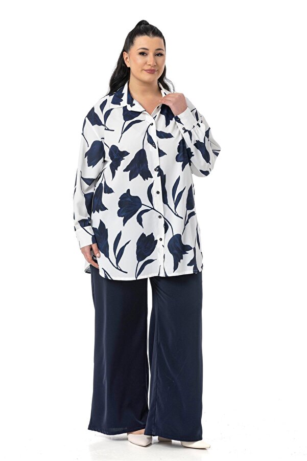 Lale Shirt Trousers Two-piece Set — Navy