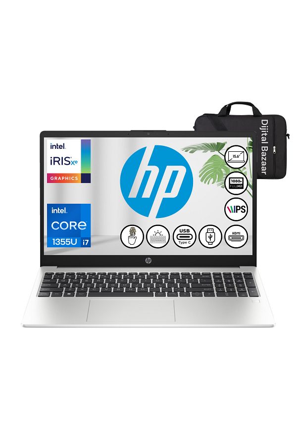 HP 250 G10 Intel Core i7 1355U 32GB 1TB SSD W11P 15.6" FHD Taşınabilir Bilgisayar+DJT Çanta Hediye