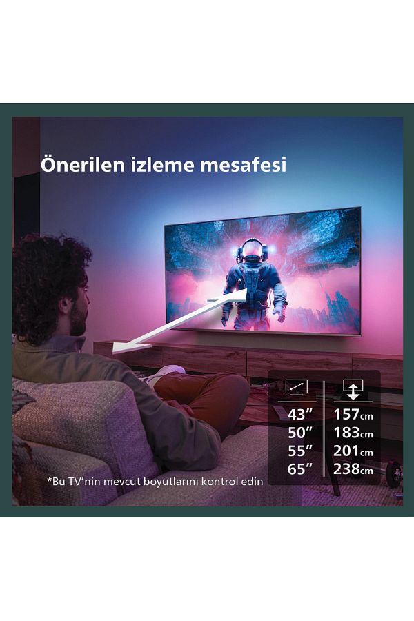 Philips 50 inç 126 Ekran Uydu Alıcılı Smart 4K UHD Dolby Vision Dolby Atmos Titan OS Ambilight TV - Görsel 2