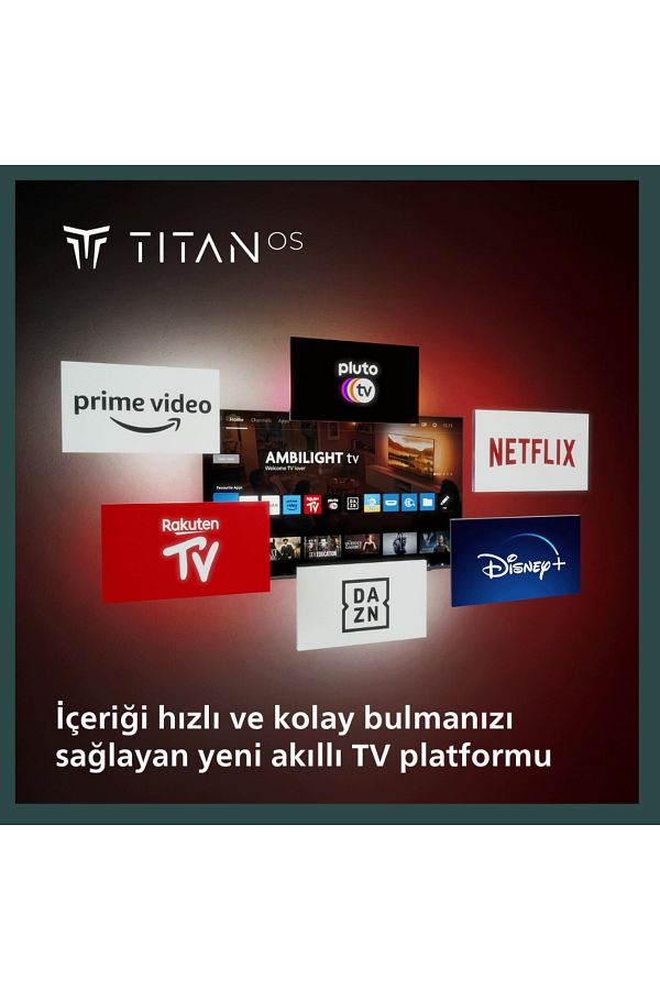 Philips 50 inç 126 Ekran Uydu Alıcılı Smart 4K UHD Dolby Vision Dolby Atmos Titan OS Ambilight TV - Görsel 6
