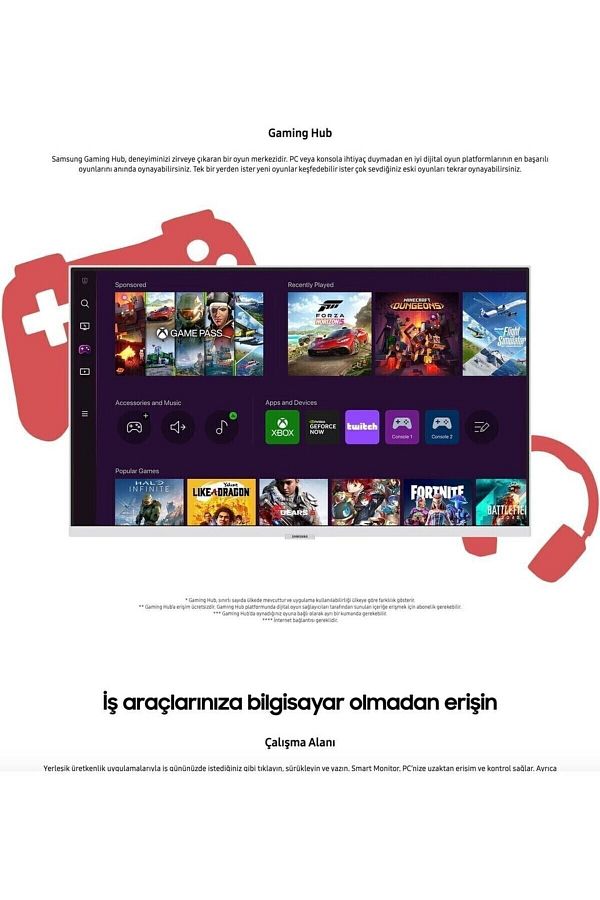 Samsung 109 Ekran 43" Inç 4k Uhd Hdr10 3840 X 2160 Wi-fi ,hdmı Type-c Bağlantı Akıllı Smart Slim Monitör - Görsel 3