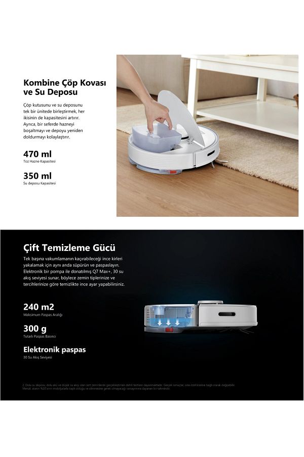 Roborock Hepa Filtreli 4200pa Ultra Emiş Güçlü Premium Robot Süpürge Ve Paspas | Elektronik Paspaslama - Görsel 4