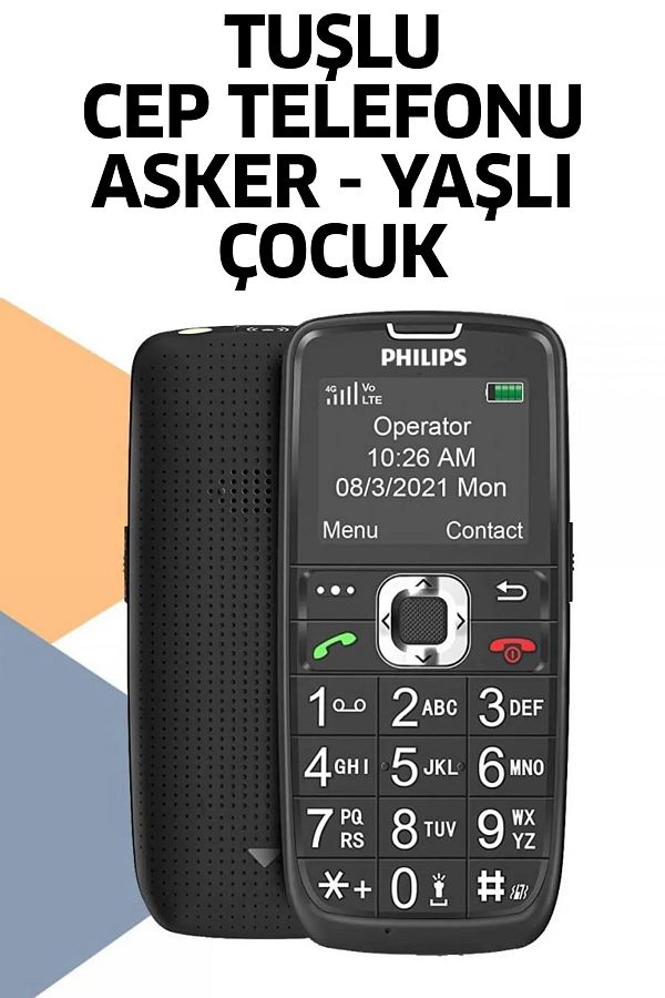 Philips Tuşlu Cep Telefonu Asker, Yaşlı, Çocuk Büyük Harfler, Hızlı Arama, Type C Şarj, El Feneri - Görsel 4