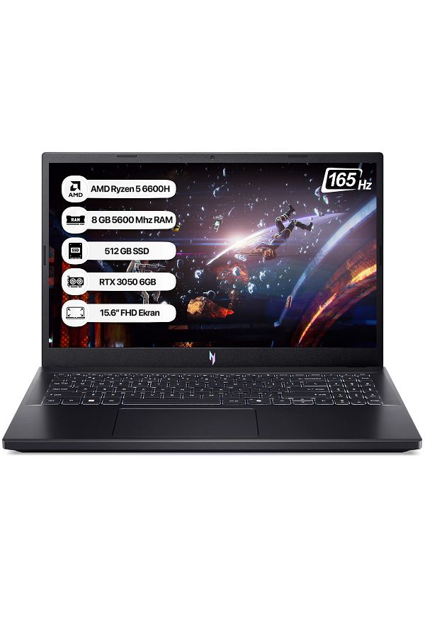 ACER Nitro V15 Nh.qshey.005 Ryzen5-6600h 8gb 512gb Ssd Rtx3050-6gb 15.6" 165hz Freedos Notebook
