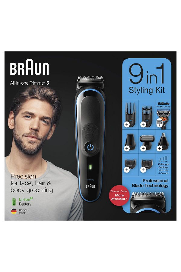 Braun MGK5280 Erkek Bakım Kiti 9in1 Şekillendirici + Gillette Hediye - Görsel 7