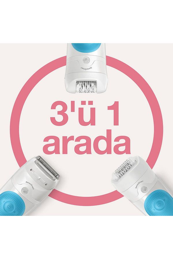 Braun Silk-épil 5 5605 Sensosmart, Kablosuz, Islak&kuru, 3'ü 1 Arada Epilatör - Görsel 3