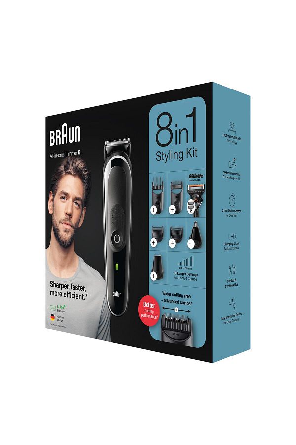 Braun MGK 5360 Erkek Bakım Kiti 8'i 1 Arada Şekillendirici + Gillette Hediye - Görsel 7