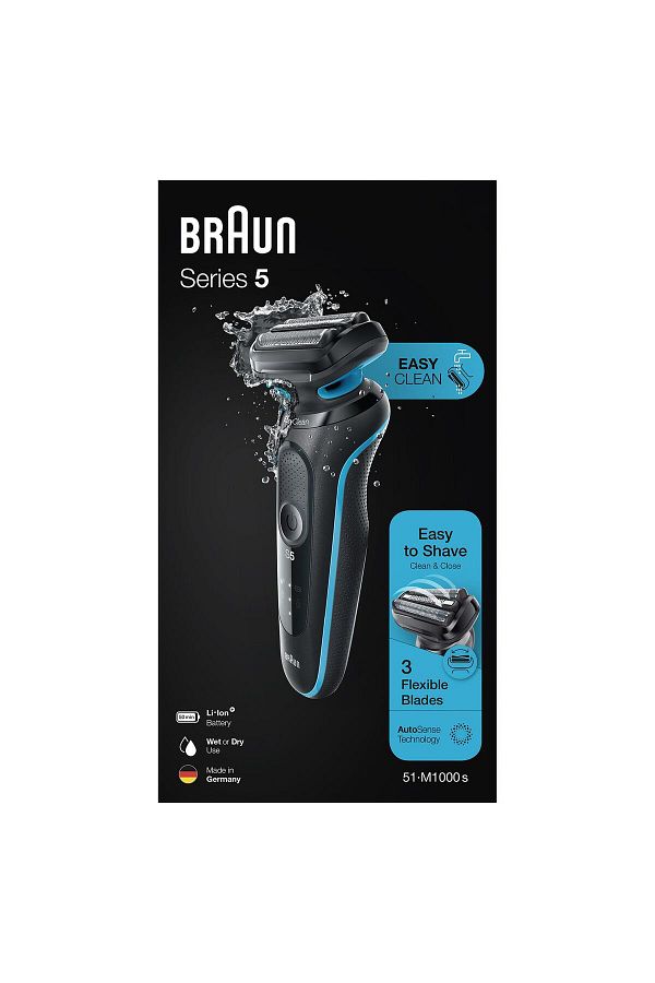 Braun Yeni Seri 5 M1000s Kablosuz Tıraş Makinesi, Autosense, Easyclean, Easyclick, Islak & Kuru - Görsel 8