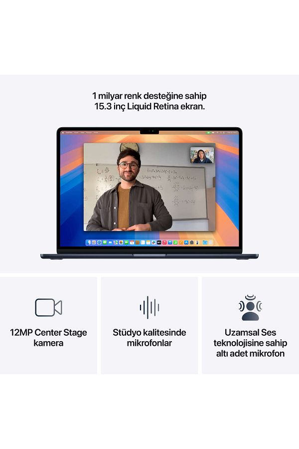 Apple 15" MacBook Air: Apple M4 chip with 10-core CPU and 10-core GPU, 16GB, 256GB SSD - Yıldız Işığı - Görsel 5