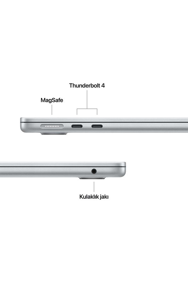 Apple 13" MacBook Air: Apple M4 chip with 10-core CPU and 10-core GPU, 16GB, 512GB SSD - Gümüş - Görsel 7
