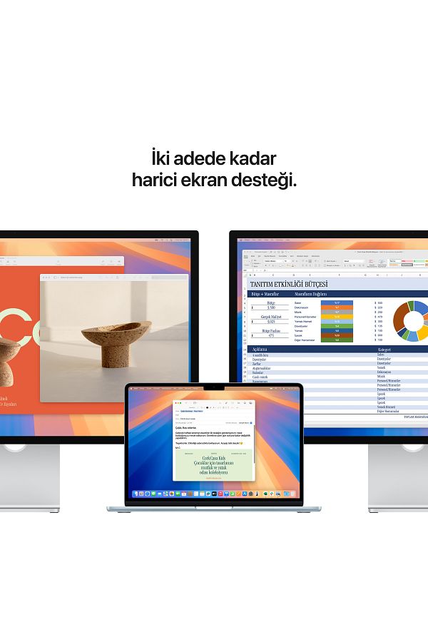 Apple 13" MacBook Air: Apple M4 chip with 10-core CPU and 8-core GPU, 16GB, 256GB SSD - Gök Mavisi - Görsel 9
