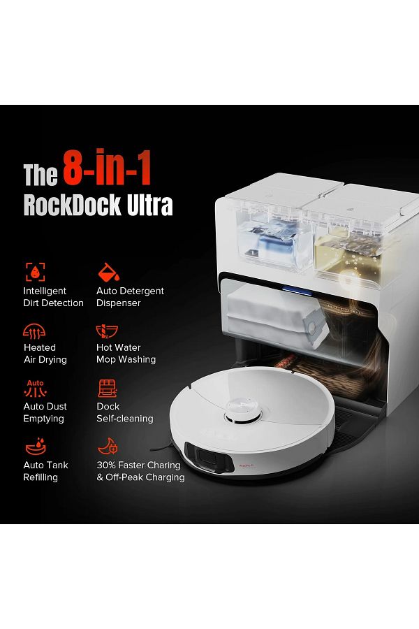 Roborock S8 Max V Ultra 10.000 Pa Ultra Emiş Gücü Otomatik Yıkama, Kurutma Ve Paspas Temizleme Robot Süpürge - Görsel 6