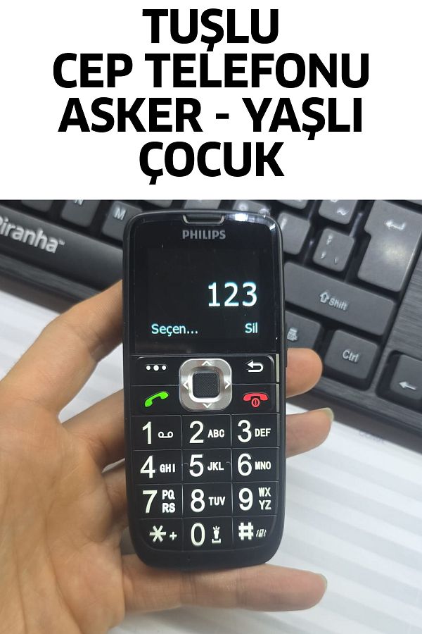 Philips Tuşlu Cep Telefonu Asker, Yaşlı, Çocuk Büyük Harfler, Hızlı Arama, Type C Şarj, El Feneri - Görsel 2