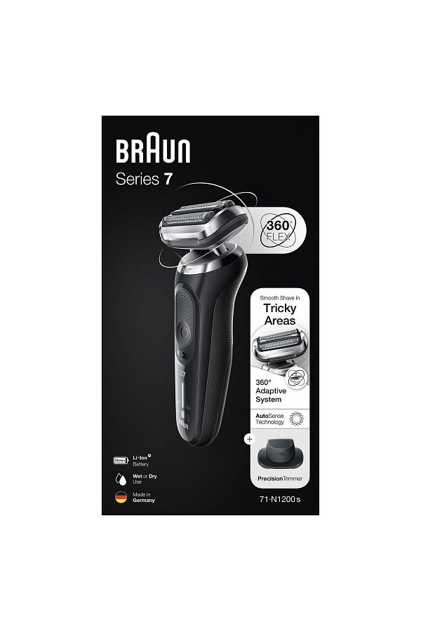 Braun Yeni Seri 7 N1200s Kablosuz Tıraş Makinesi, Autosense, 360° Flex, Easyclick, Islak & Kuru - Görsel 8