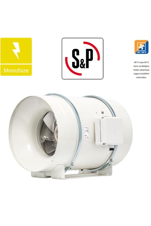 Soler Palau Td 800/200 Metal Yuvarlak Kanal Fanı Çapı 200mm Debisi 1.100 M³/h Havalandırma Agmair Ag