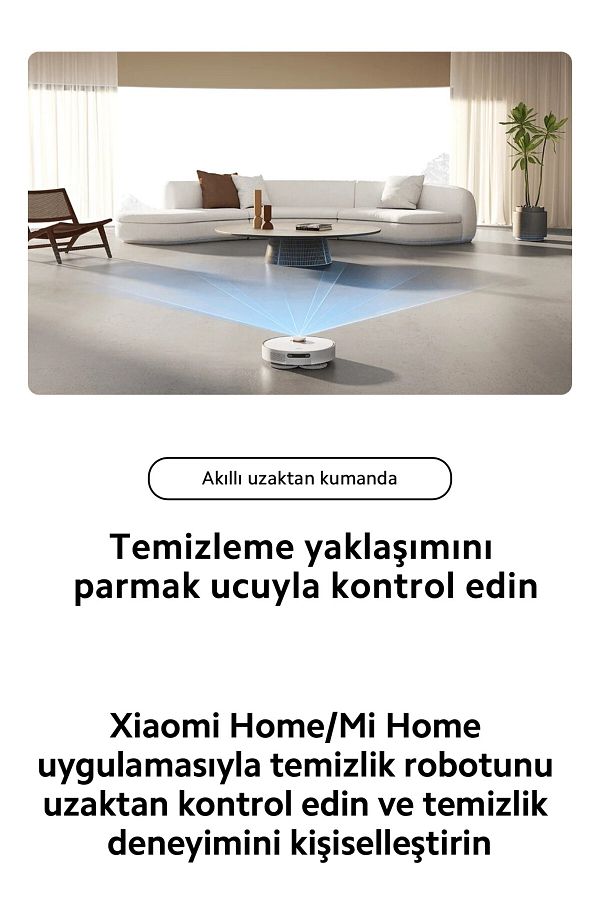 Xiaomi Kendini Temizleyen 6000pa Uyumlu Yüksek Güç Çift Döner Paspaslı Akıllı Robot Süpürge - Halı Tanıma - Görsel 2