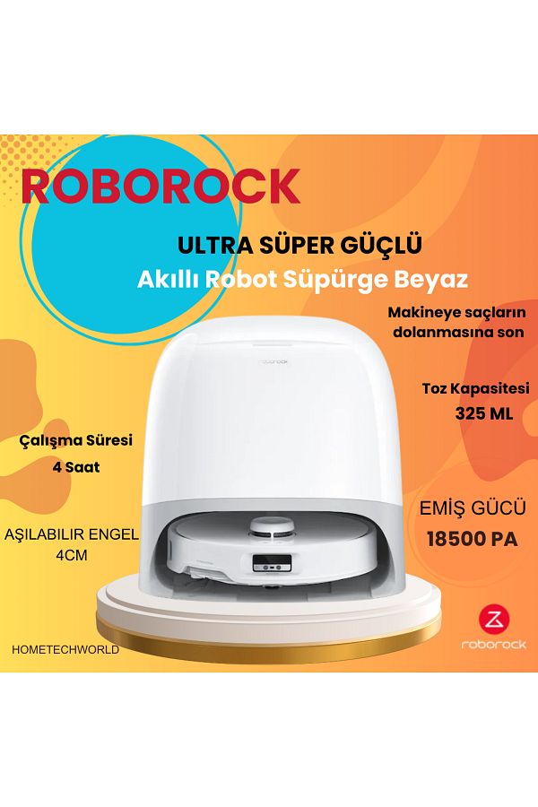 Roborock Ultra 18.500 Pa HYPER FORCE Emiş gücüyle Akıllı Robot Süpürge