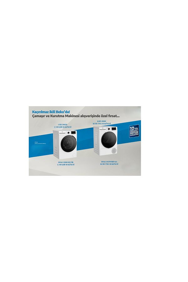 Beko CMX 10120 ÇAMAŞIR MAKİNESİ & KMX 1000 KURUTMA MAKİNESİ (ÇAMAŞIR&KURUTMA)