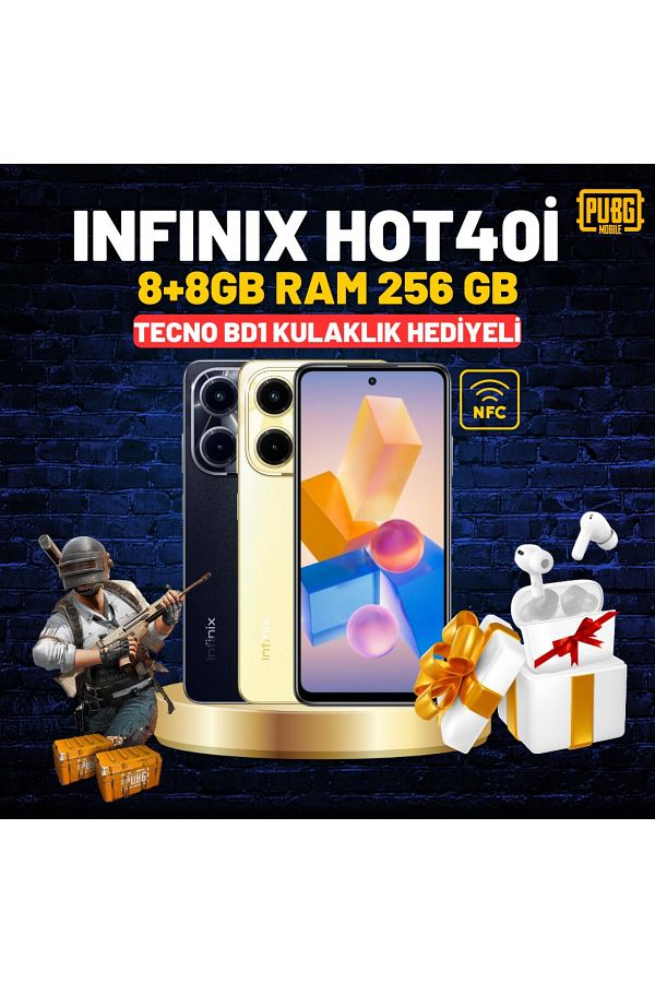 INFINIX Hot 40i 8 GB Ram + 8 GB Sanal Ram 256 GB Gold (BD01 Bluetooth Kulaklık Hediyeli) - Görsel 6