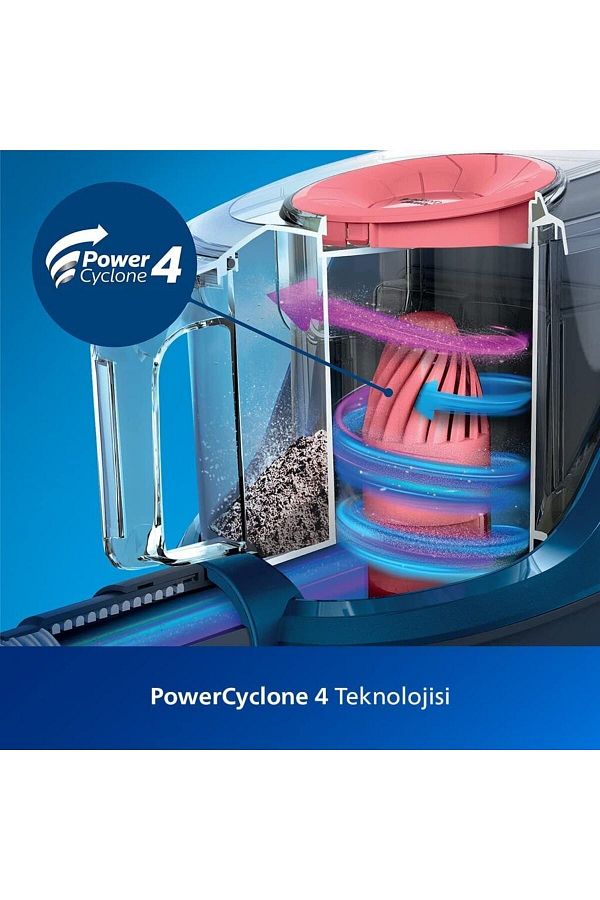 Philips Yeni Seri , Xb2123 2000 Serisi Torbasız Elektrikli Süpürge, Powercyclone 4 Teknolojisi, 850w Motor - Görsel 3