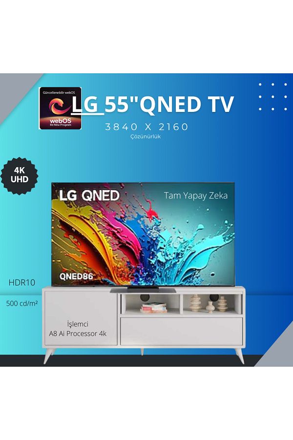 LG 55 inç 139 cm 4K Smart TV AI Sihirli Kumanda HDR10 webOS24,Uydu Alıcılı