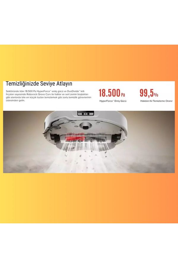 Roborock Ultra 18.500 Pa HYPER FORCE Emiş gücüyle Akıllı Robot Süpürge - Görsel 8