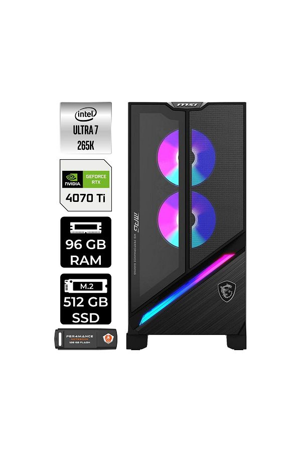 MSI MPG INFINITE X3 AI 2NUF7 Ultra 7 265K 96GB DDR5 512GB SSD RTX 4070Ti Super 16GB  W11HOME