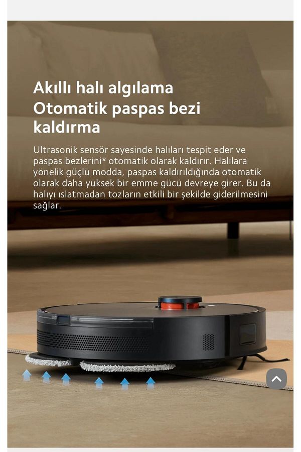 Xiaomi Otomatik Halı Tanııma Mop Kaldırma Vacuum S20+ Plus 6000PA Yüksek Güçlü Robot Süpürge - Görsel 8