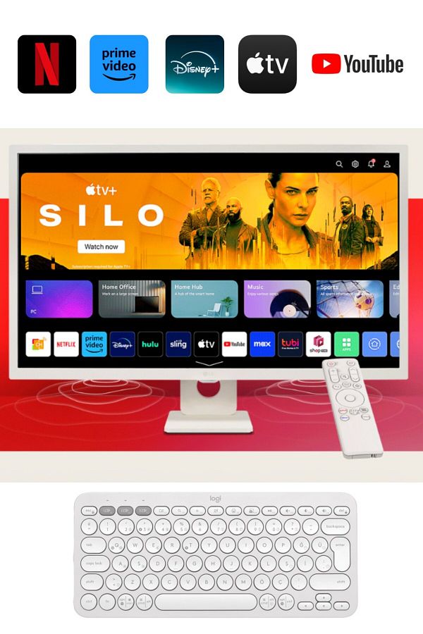 LG SMART TV-Monitör 80 Ekran WebOS Akıllı TV Wİ-Fİ Apple-Android Bağlantı IPS 1920x1080 32SR50F