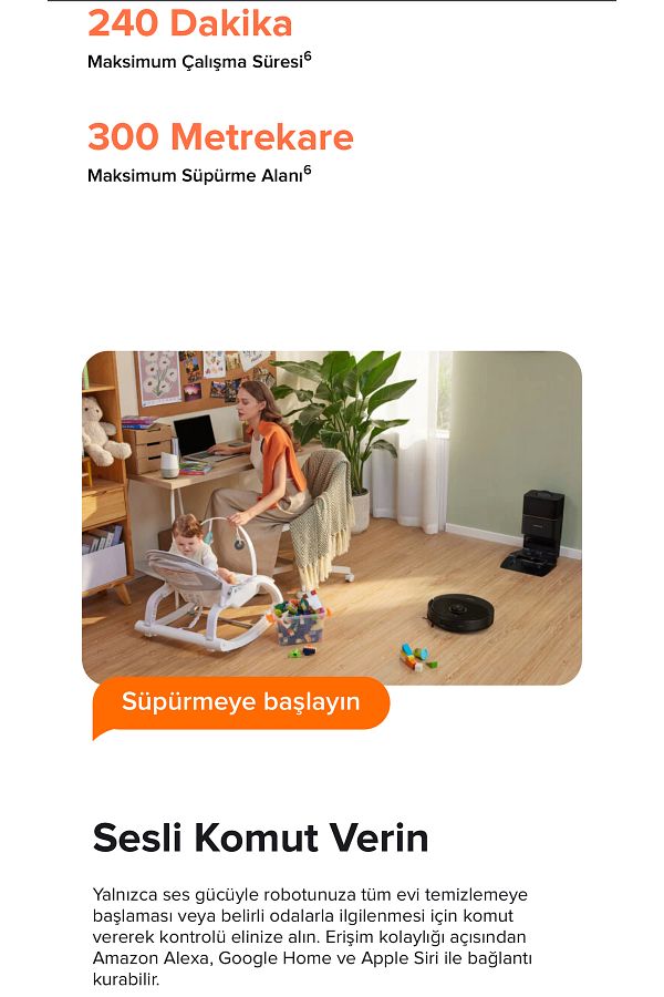 Roborock Ultra Premium Istasyonlu Robot Süpürge Beyaz, 240dk | Akıllı Çift Temizleme Gücü | Lambader Hdy - Görsel 7