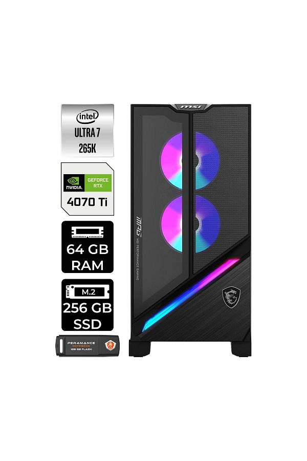 MSI MPG INFINITE X3 AI 2NUF7 Ultra 7 265K 64GB DDR5 256GB SSD RTX 4070Ti Super 16GB  W11HOME