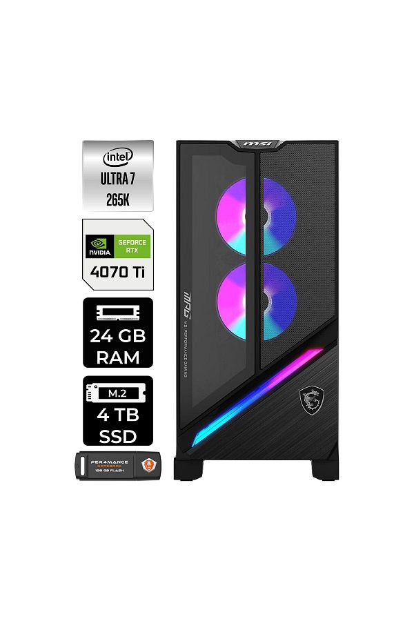 MSI MPG INFINITE X3 AI 2NUF7 Ultra 7 265K 24GB DDR5 4TB SSD RTX 4070Ti Super 16GB  W11HOME