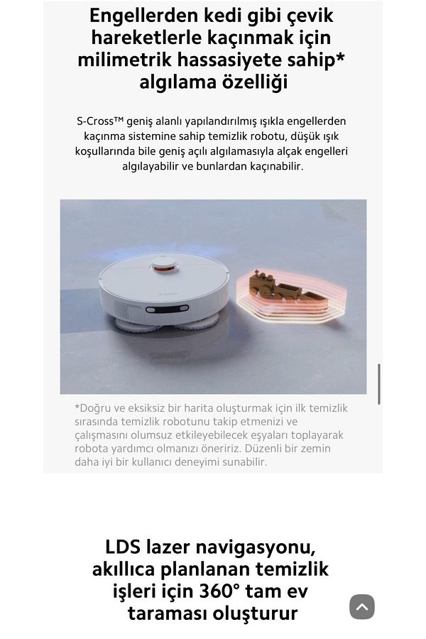 Xiaomi Kendini Temizleyen 6000pa Uyumlu Yüksek Güç Çift Döner Paspaslı Akıllı Robot Süpürgex20plus Hediyeli - Görsel 7