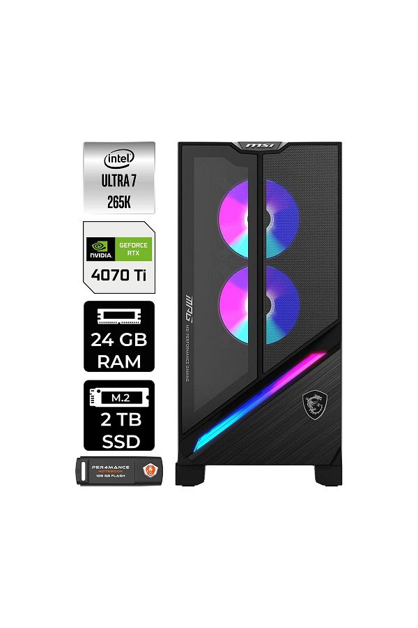 MSI MPG INFINITE X3 AI 2NUF7 Ultra 7 265K 24GB DDR5 2TB SSD RTX 4070Ti Super 16GB  W11HOME