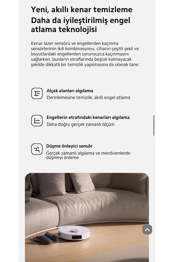 Xiaomi Otomatik Halı Tanııma Mop Kaldırma Vacuum S20+ Plus 6000PA Yüksek Güçlü Robot Süpürge - Görsel 7