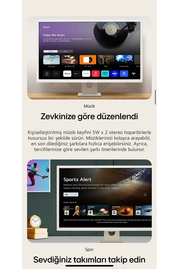 LG SMART TV-Monitör 80 Ekran WebOS Akıllı TV Wİ-Fİ Apple-Android Bağlantı IPS 1920x1080 FULLHD - Görsel 6