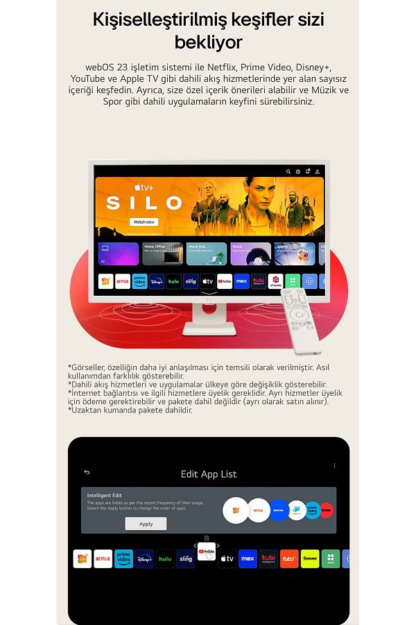 LG SMART TV-Monitör 80 Ekran WebOS Akıllı TV Wİ-Fİ Apple-Android Bağlantı IPS 1920x1080 32SR50F - Görsel 7