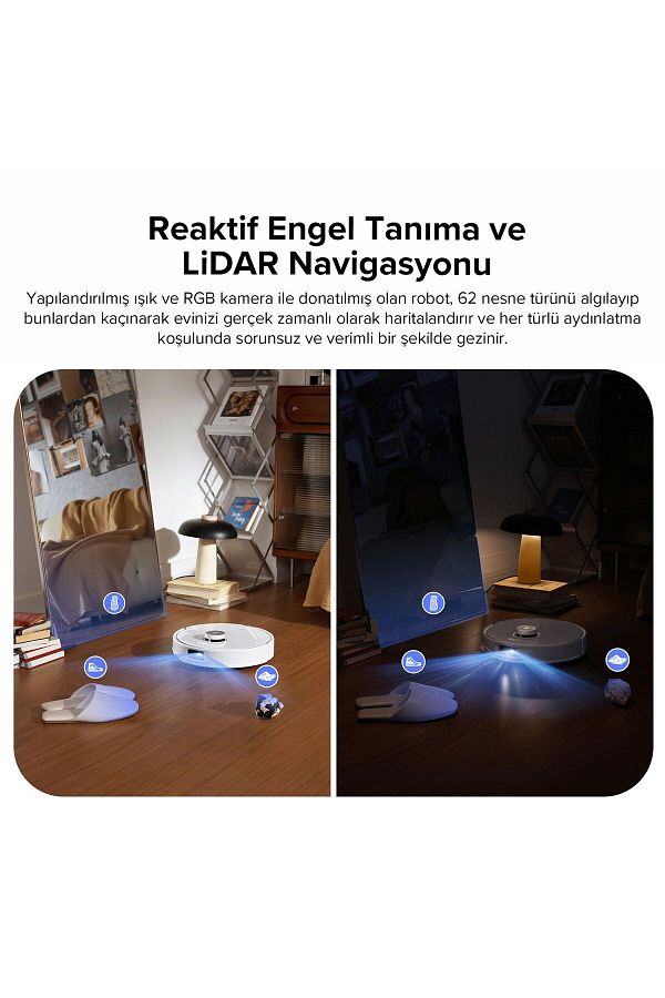 Roborock 18500pa En Güçlüsü En Akıllısı Otomatik Yıkama&Kurutma Görüntülü Arama QRevo Curv Robot Süpürge - Görsel 6