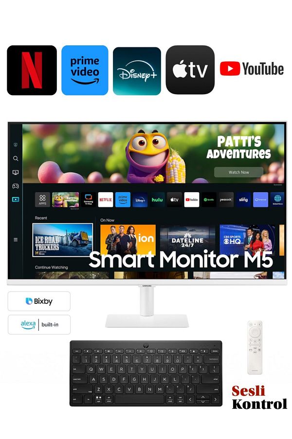 Samsung SMART Monitör TV 32" 80 EKRAN Wi-fi Bağlantı 4ms 60hz 1920 X 1080 SAMSUNG Monitör Tv+Kablosuz Klavye