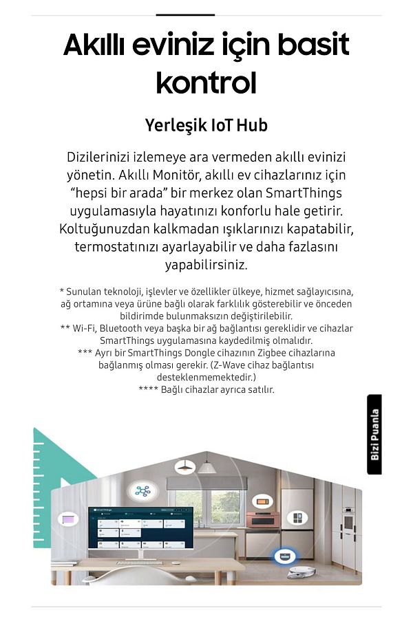 Samsung SMART Monitör TV 32" 80 EKRAN Wi-fi Bağlantı 4ms 60hz 1920 X 1080 SAMSUNG Monitör Tv+Askı Aparatı - Görsel 4