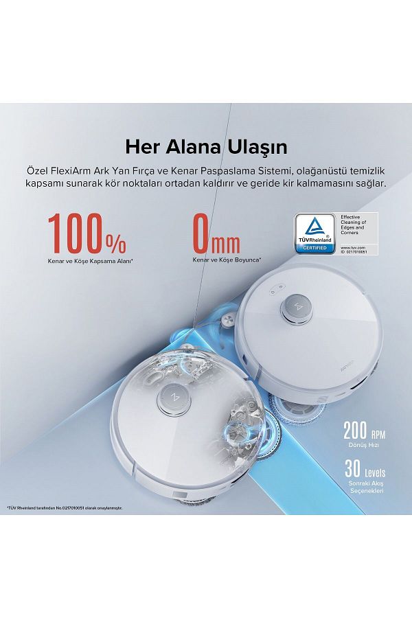 Roborock 18500pa En Güçlüsü En Akıllısı Otomatik Yıkama&Kurutma Görüntülü Arama QRevo Curv Robot Süpürge - Görsel 4