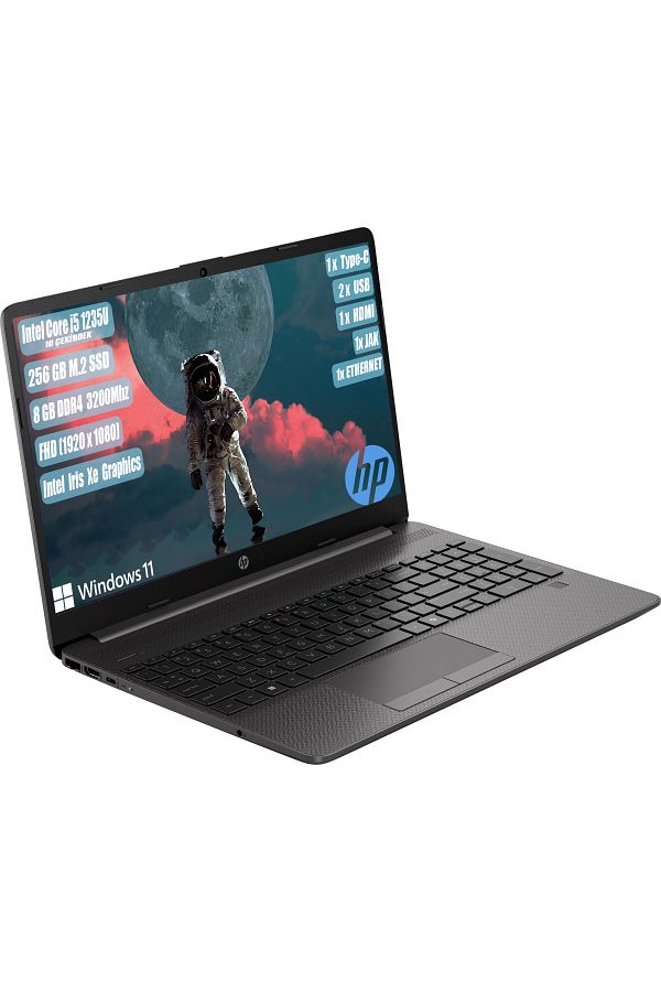 HP 250 G9 I5-1235u 8 Gb 256 Gb Ssd 15,6'' Fhd W11h Sıyah Notebook 9y6u8at - Görsel 2